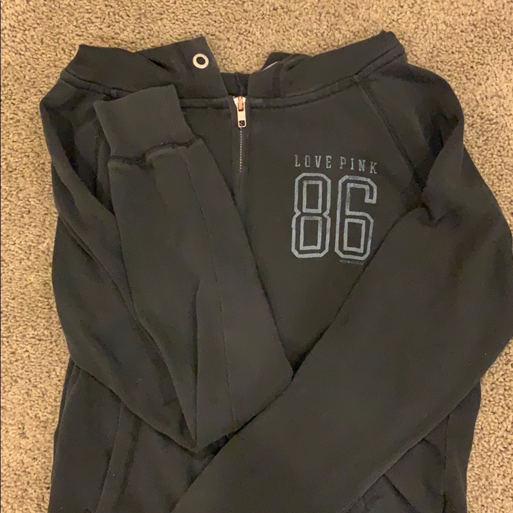 PINK black zip up jacket